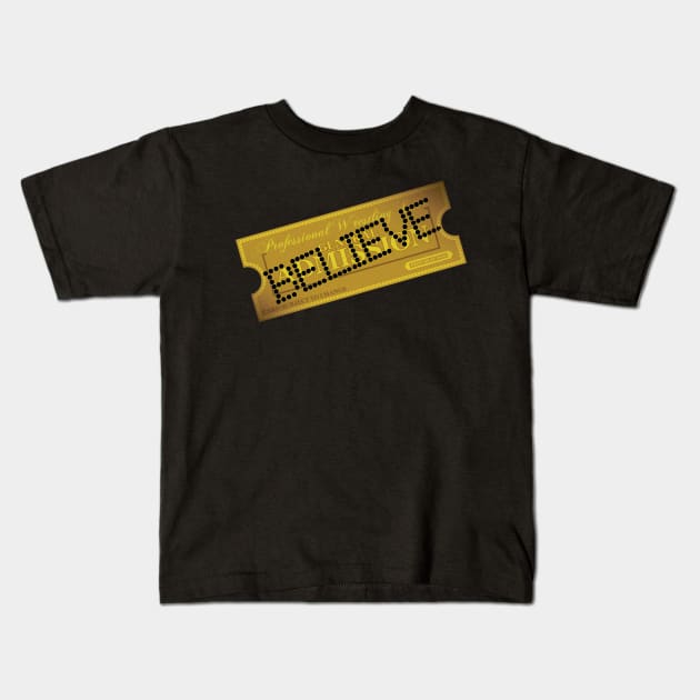 Believe in In Professional Wrestling Polar Express Parody Kids T-Shirt by Gimmickbydesign